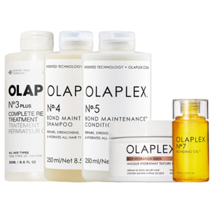 OLAPLEX Kit Treatment N°3 Plus 250ml + Shampoo N°4 250ml + Conditioner N°5 250ml + Rich Mask 200ml + Oil N°7 60ml