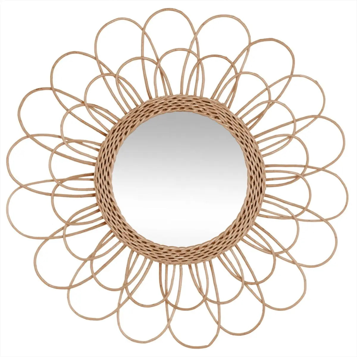 Miroir "Fleur" rotin D56cm
