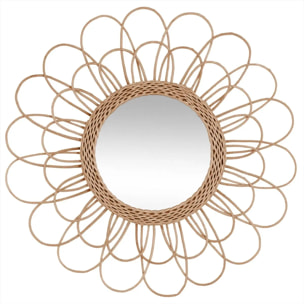 Miroir "Fleur" rotin D56cm