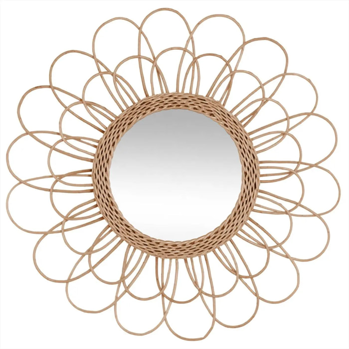 Miroir "Fleur" rotin D56cm
