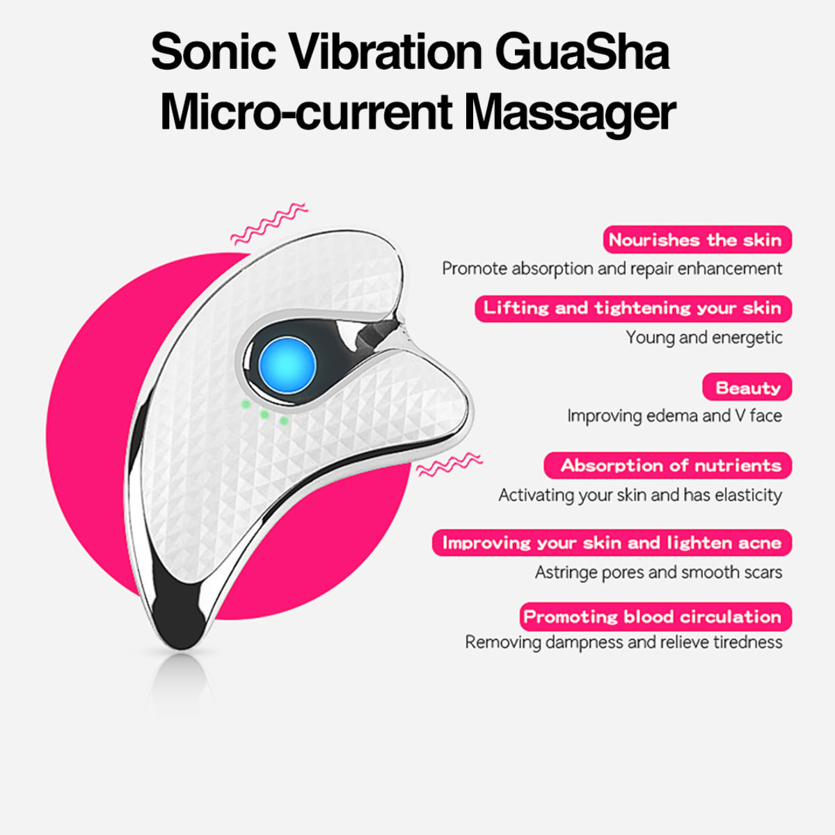 Masajeador de microcorriente GuaSha con vibración sónica