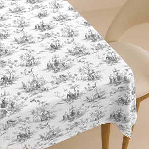 Naturals - Mantel de Tela Estampado - Antimanchas - 100% Algodón - Half panamá - Siam Black