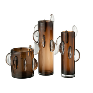 J-Line Vase Steggy Verre Marron Large