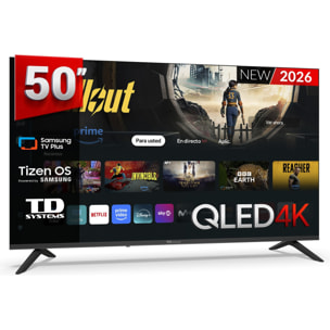 TD Systems - Smart TV 50 pulgadas Qled 4K. Samsung TV Tizen OS 8.0. Sintonizador triple (DVB-T2/C/S2). Televisores con Samsung Smart TV Gaming Hub. Televisión del 2026. Compatible con Prime Video, Netflix, Movistar+, HBO, y más Apps - M50QC22TIZEN