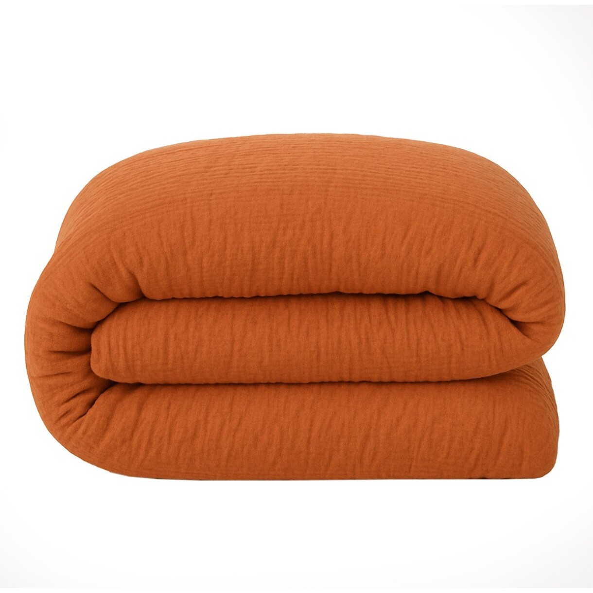 Housse de couette 100% gaze de coton lavé safran minéral