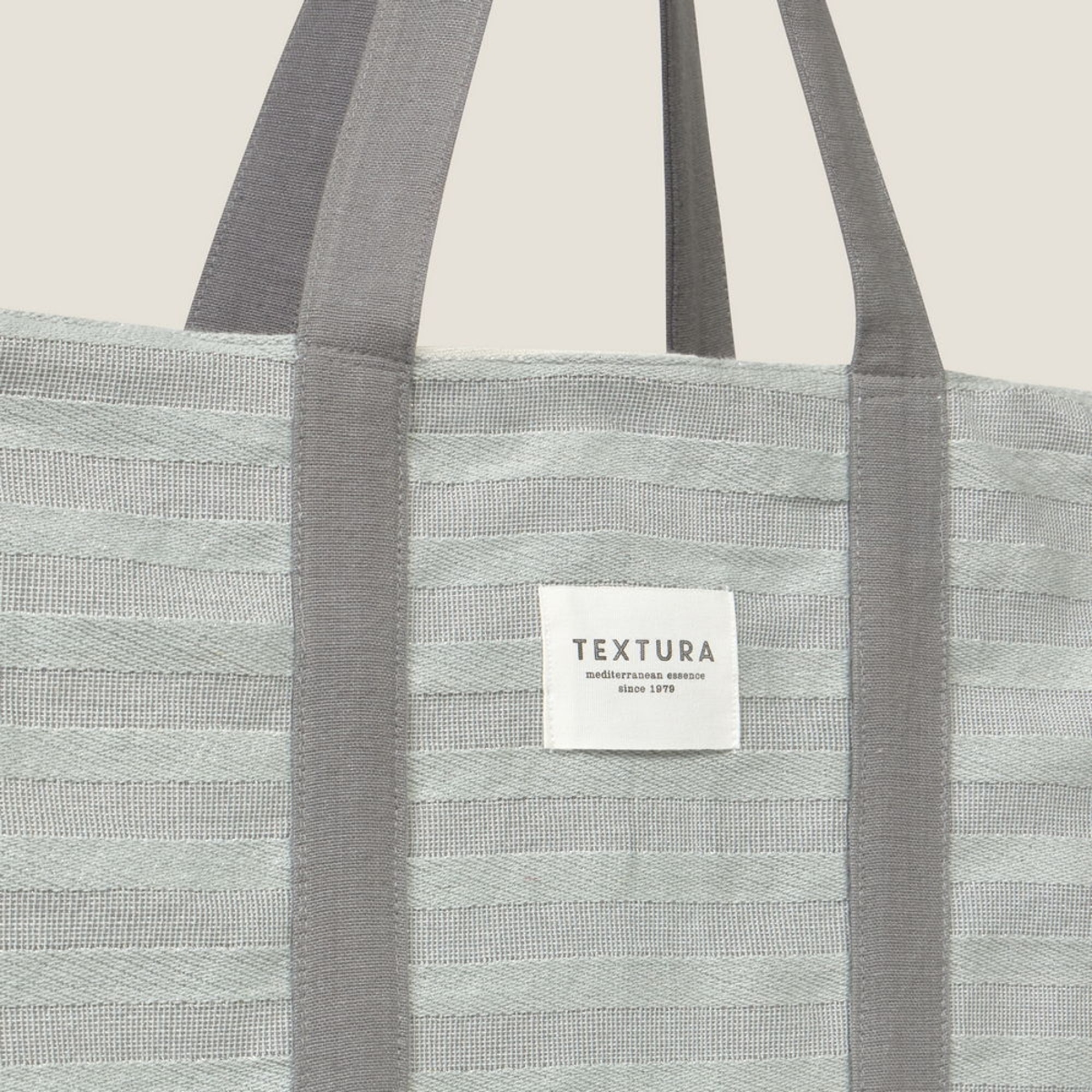 Bolso de playa de algodón con rayas Luribol color gris 100% Algodón