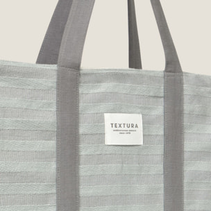 Bolso de playa de algodón con rayas Luribol color gris 100% Algodón