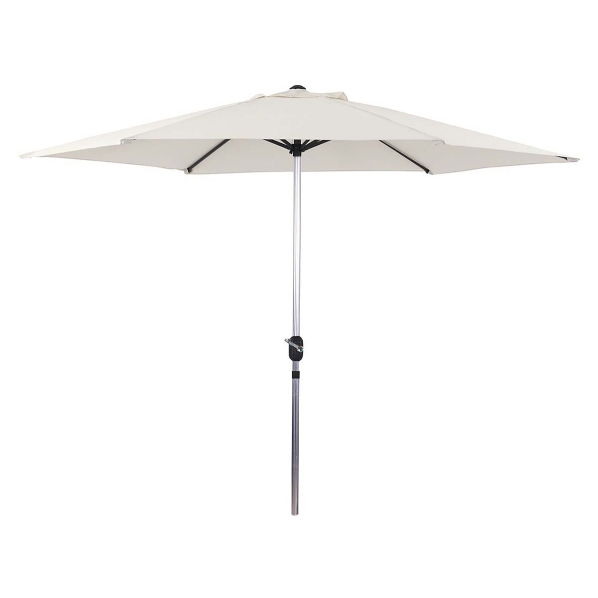 Parasol jardin droit Alu "Sol" - Rond - Ø 3m - Ecru