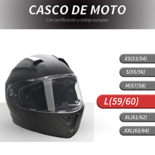 Casco de Moto Doble Visera Cabezal Anticolisión Certificación Europea L-59 cm