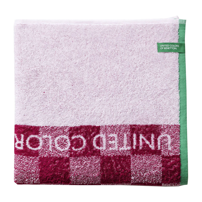 Toalla de playa infantil pink squares kids benetton