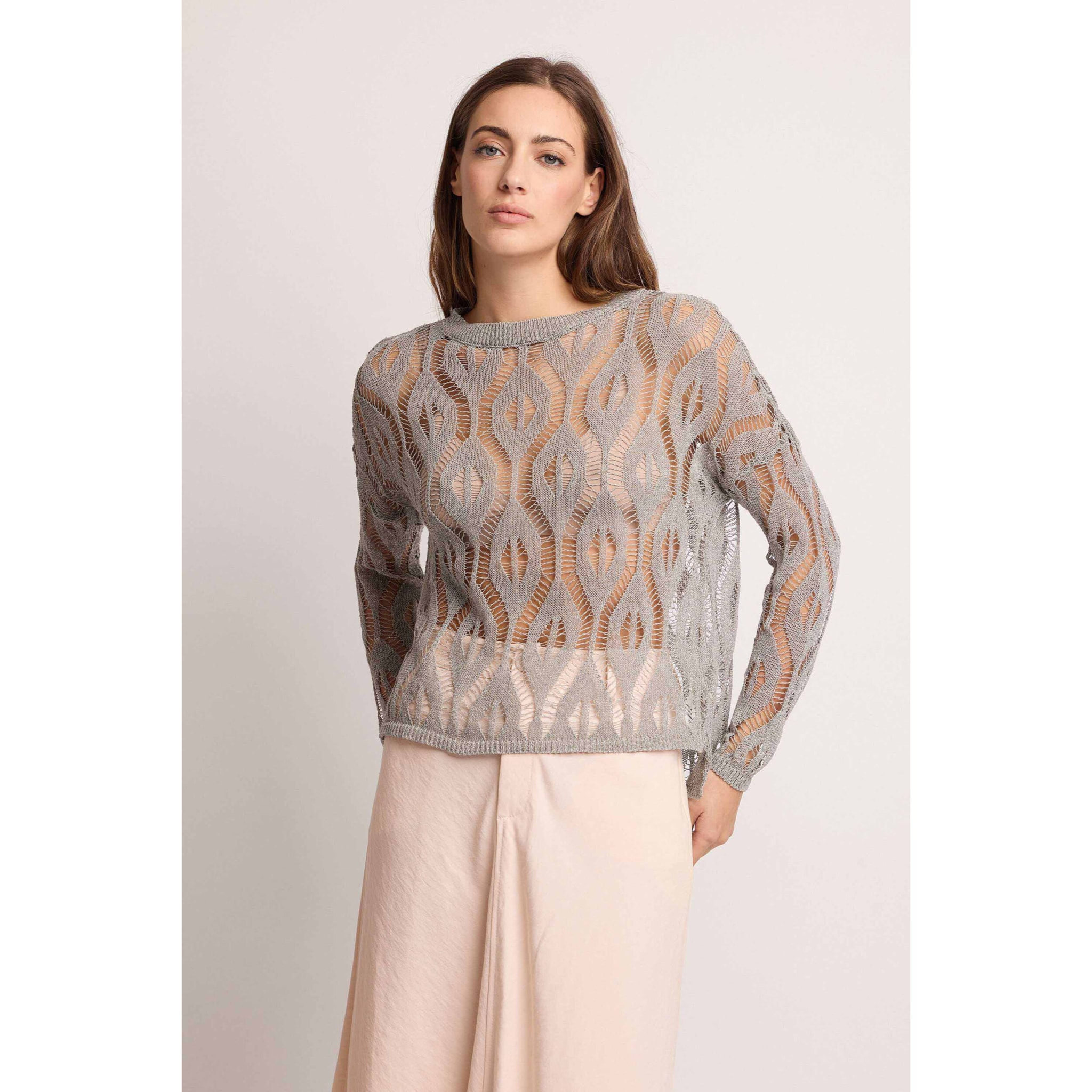 Kocca - Maglia con lavorazione traforata Donna, Fantasia, Girocollo