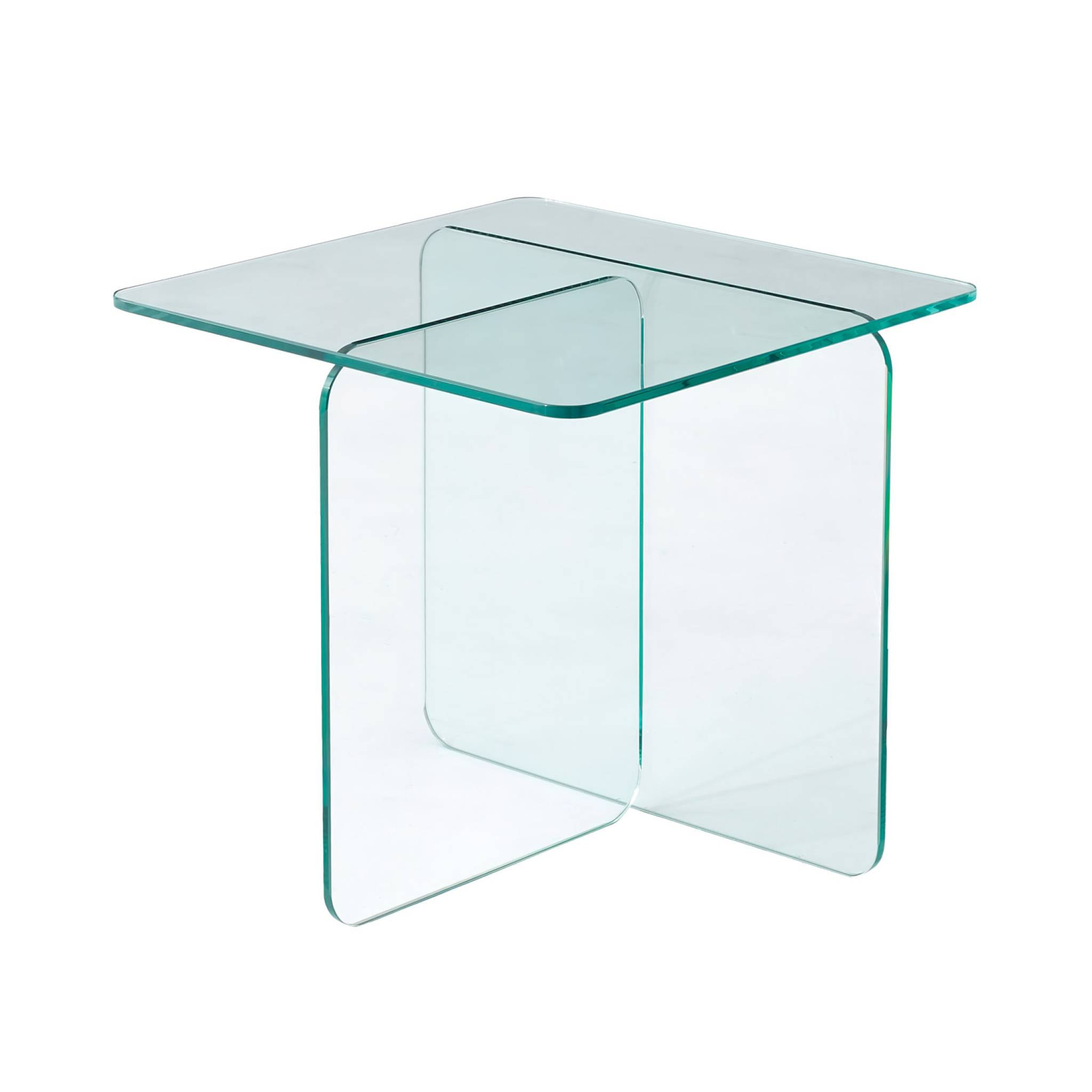Table basse carrée verre trempé GLINTZ