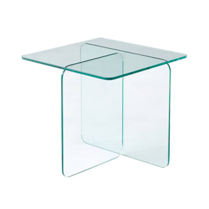 Table basse carrée verre trempé GLINTZ