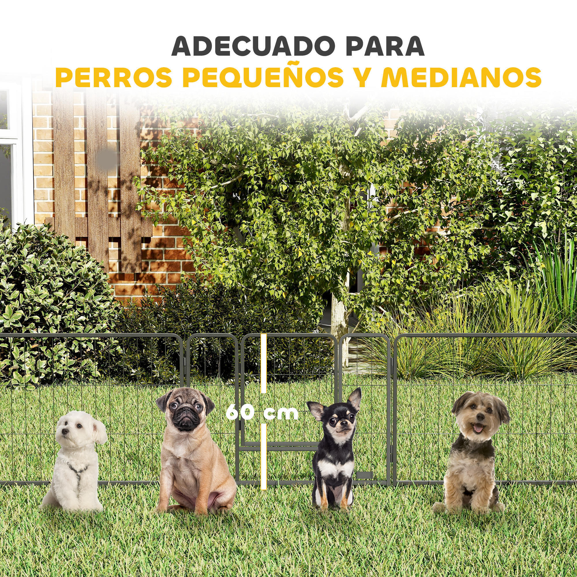 Parque para Perros de 12 Paneles Parque de Juegos de Bricolaje para Mascotas con 2 Puertas Corralito para Perros para Exterior Interior Acero 80x60 cm Negro