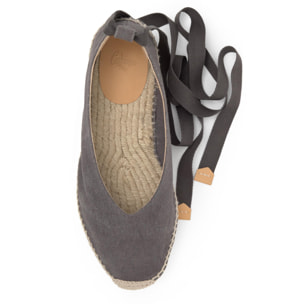 Alpargata plana Gea en algodón orgánico lavado con cintas extraíbles