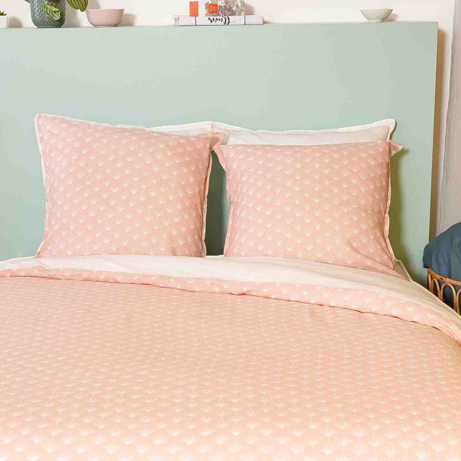 Parure housse de couette 3pcs 100% coton lave 57 fils evi