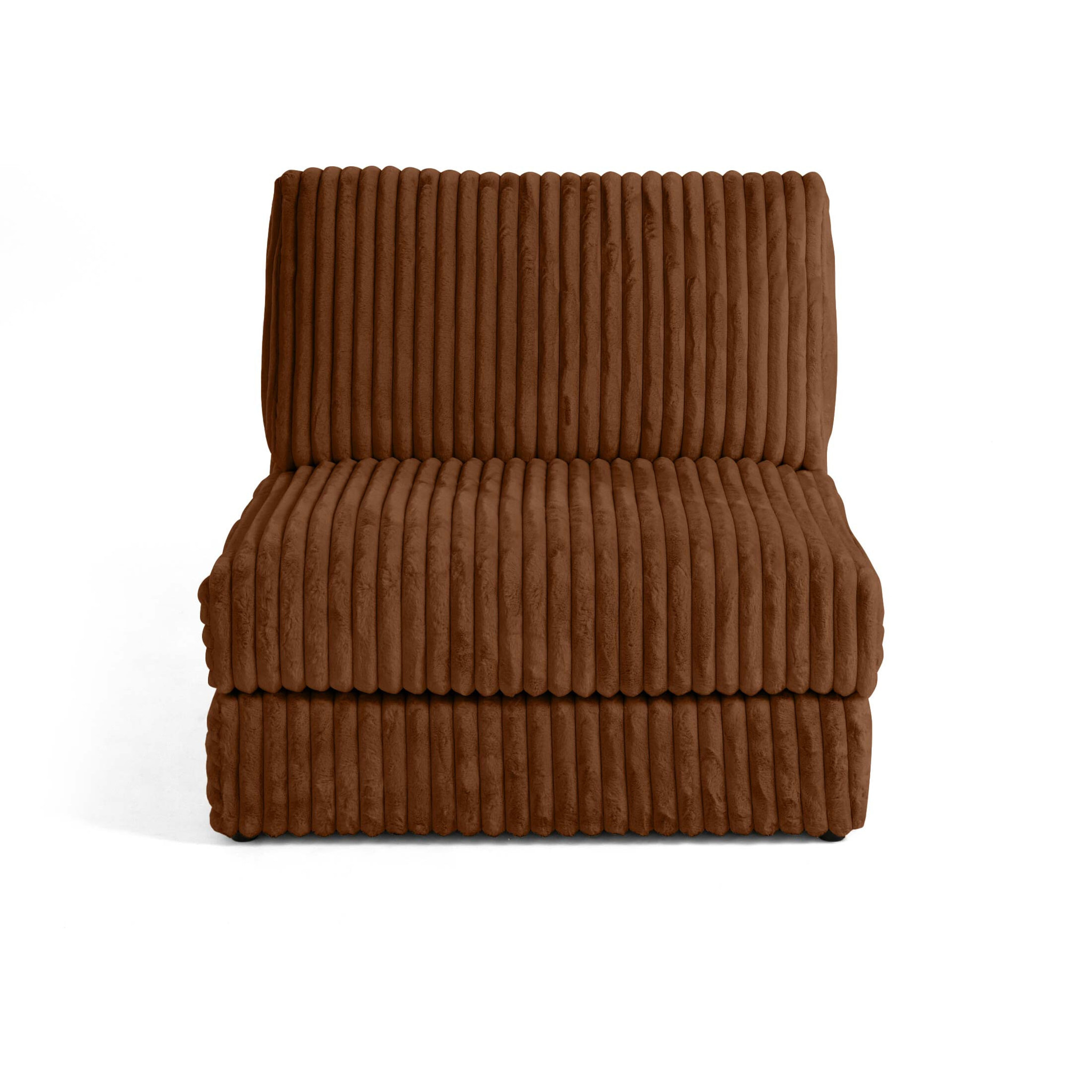 Jasper - module d'assise - en fausse fourrure côtelée - Rouille