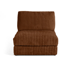 Jasper - module d'assise - en fausse fourrure côtelée - Rouille