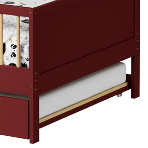 Lit gigogne pour enfant 190x90cm terracotta ADAM