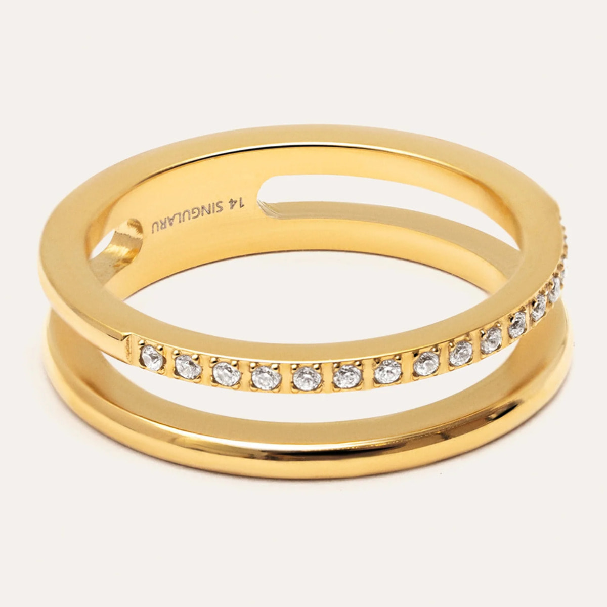 Anillo Bibiana Acero Baño Oro