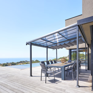 Toile de pergola "Enolie" ardoise 2,85x1,9m pour Pergola extensible Enolie 4x3,5m