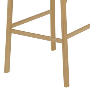 Lot de 2 chaises pour îlot central 66 cm en tissu beige et bois - Lana