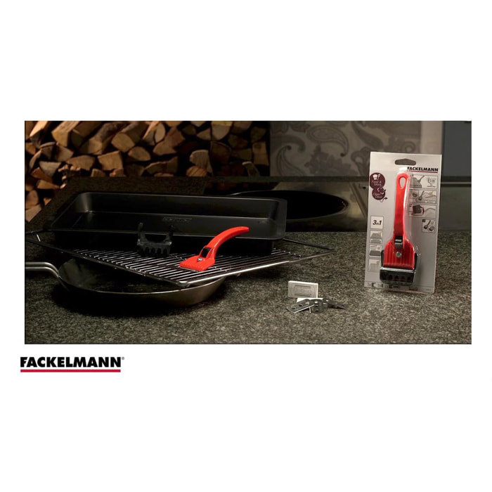 Ensemble de 2 Racloirs rouge pour plaque vitrocéramique Fackelmann