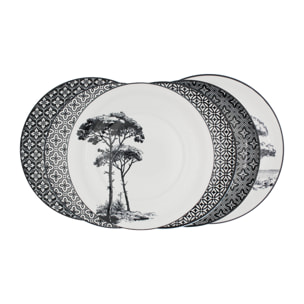 Lot de 6 petites assiettes, VILLA LES PINS