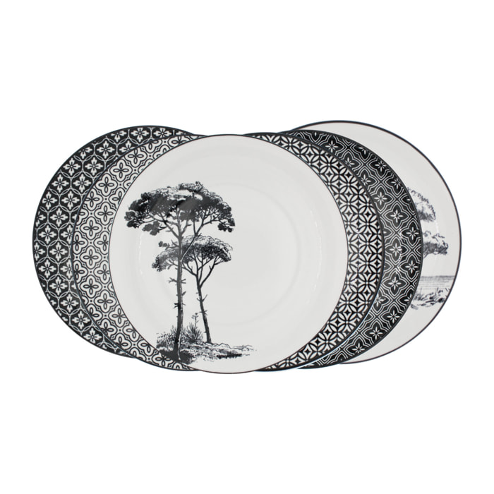 Lot de 6 petites assiettes, VILLA LES PINS