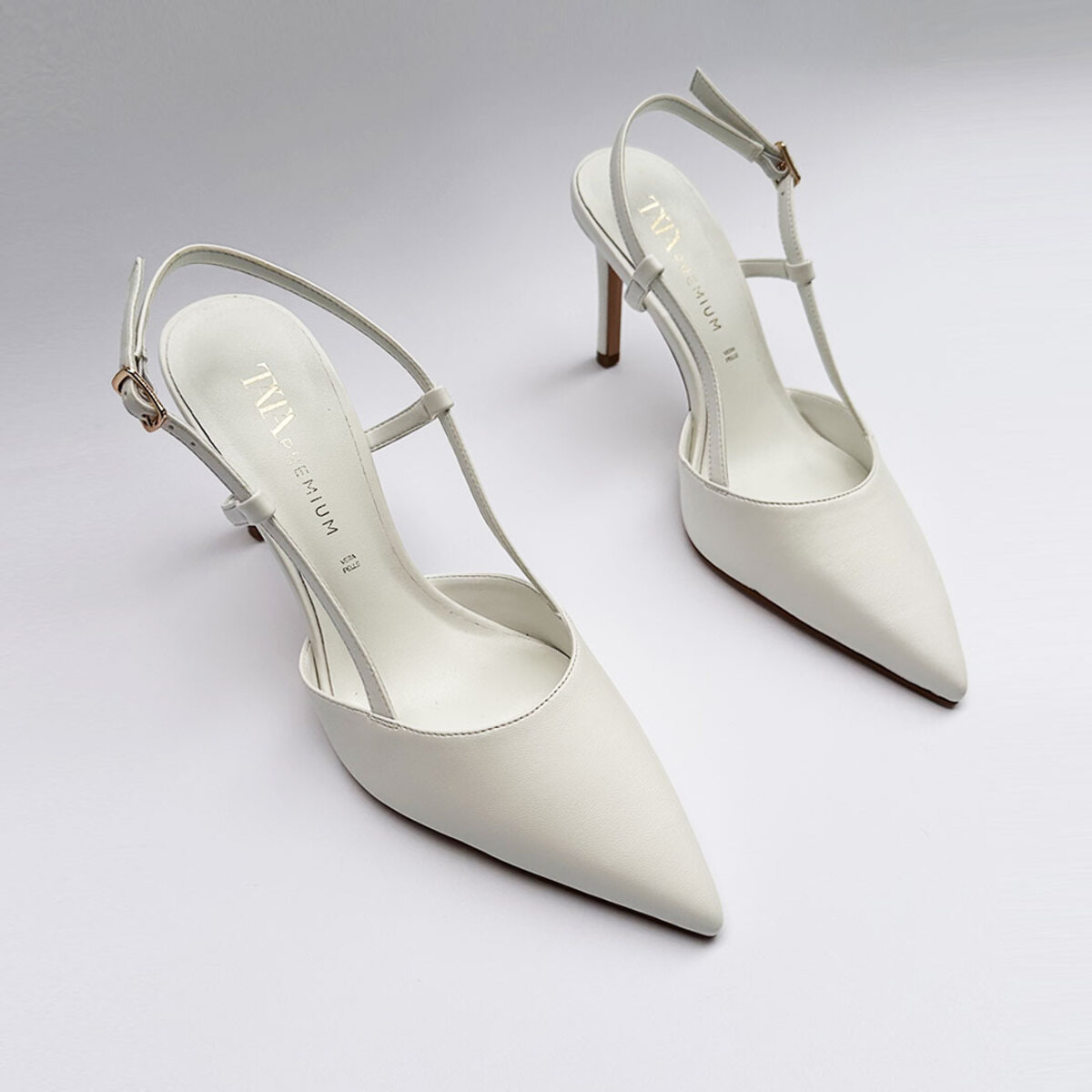 Décolleté sling back Donna Tata Italia Bianco