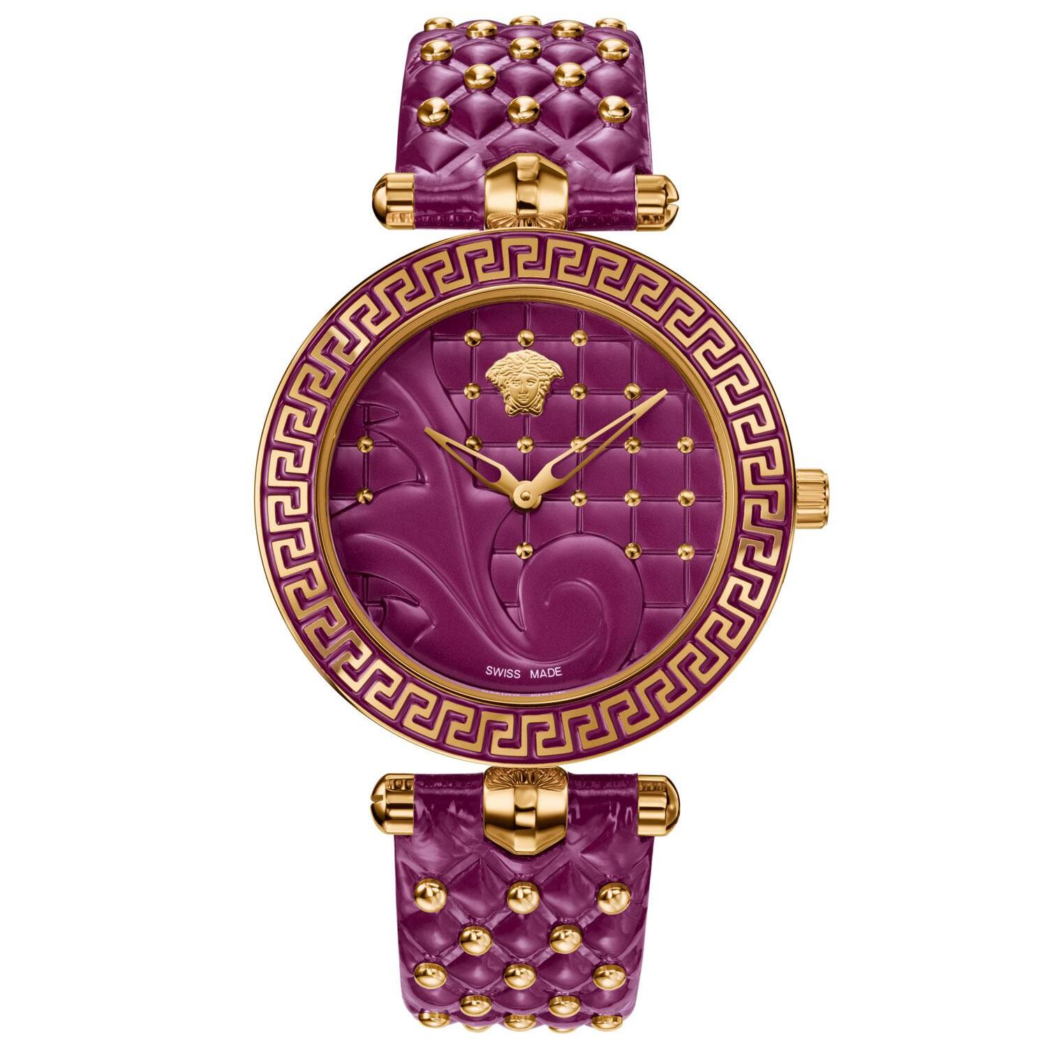 Reloj Versace VK7120014 Mujer Analogico Cuarzo con Correa de Piel tachuelas