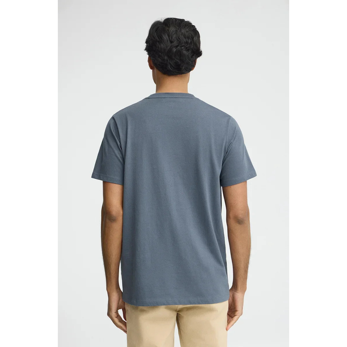 Camiseta azul denim de manga corta y bordado Rigby Go