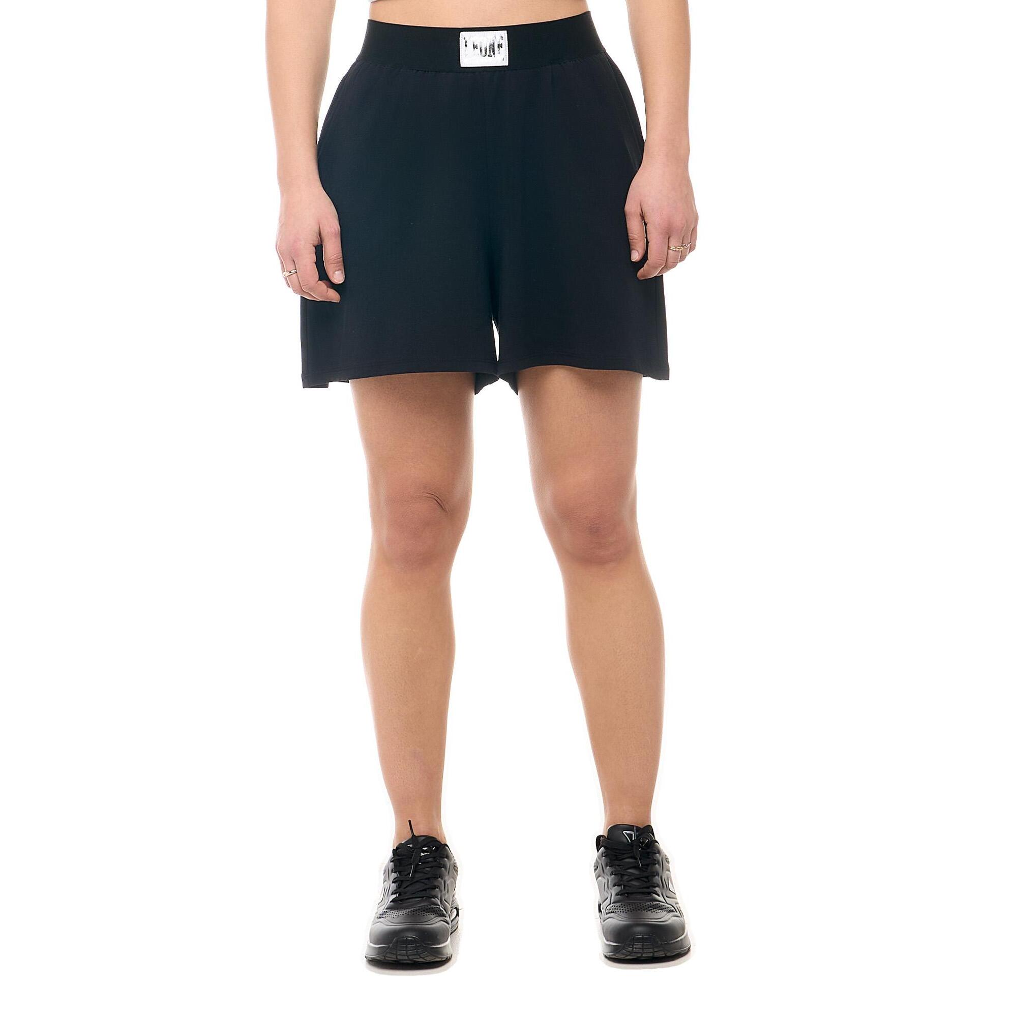 Bermuda donna Leone 1947 Apparel in cotone elasticizzato con patch boxe