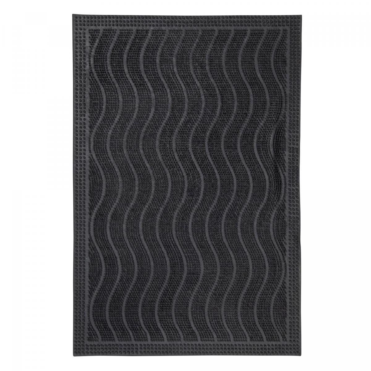 Paillasson géométrique en vagues, kilim tissé naturel, DUNE