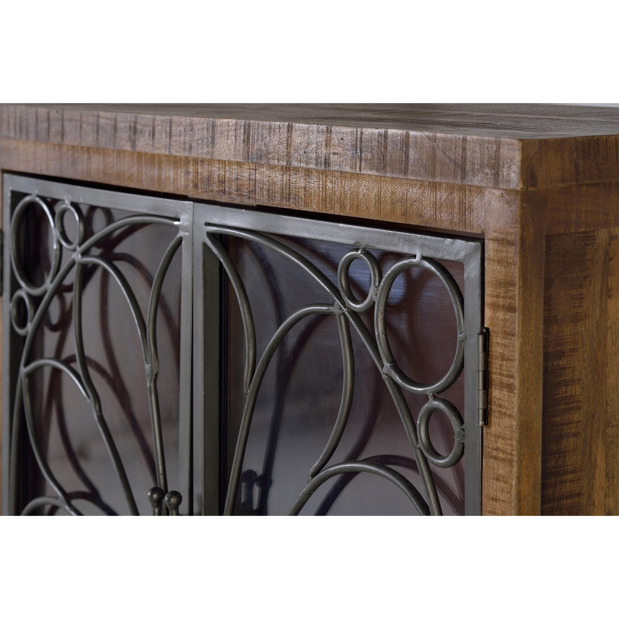 Vitrina de Madera de Mango 100 Cm Estilo Industrial Moderno