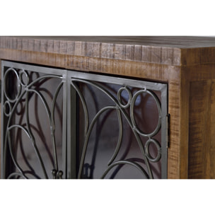 Vitrina de Madera de Mango 100 Cm Estilo Industrial Moderno