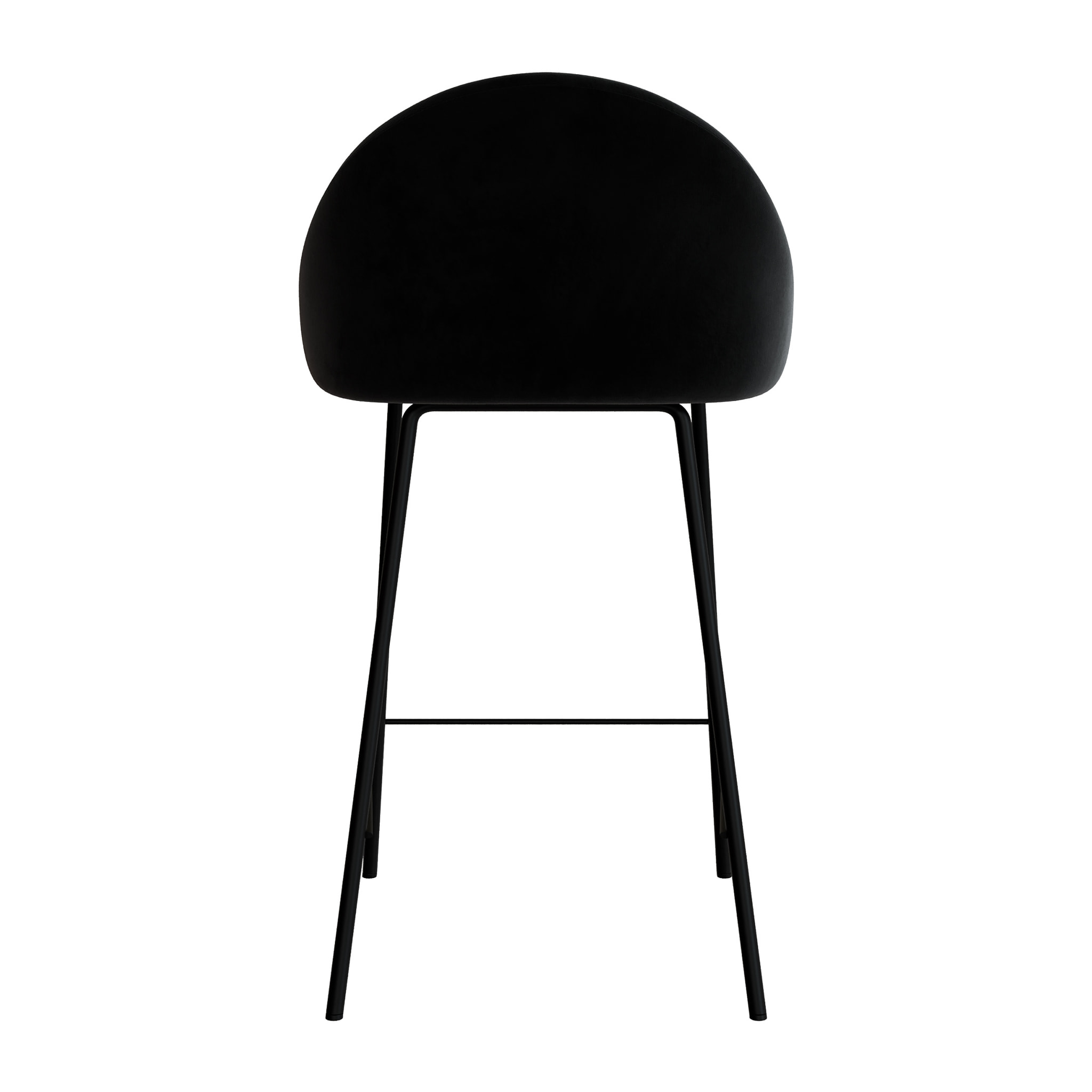 Lot de 2 chaises pour îlot central 65 cm en velours noir - Misty