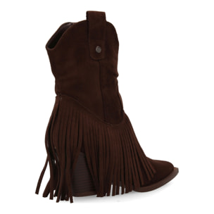 Botin mujer con flecos estilo cowboy