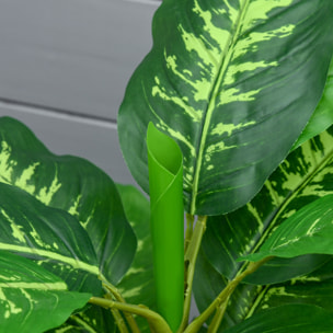 Juego de 2 Plantas Artificiales de 95 cm Árboles Artificiales con Maceta Plantas Sintéticas para Decoración Hogar Salón Oficina Verde