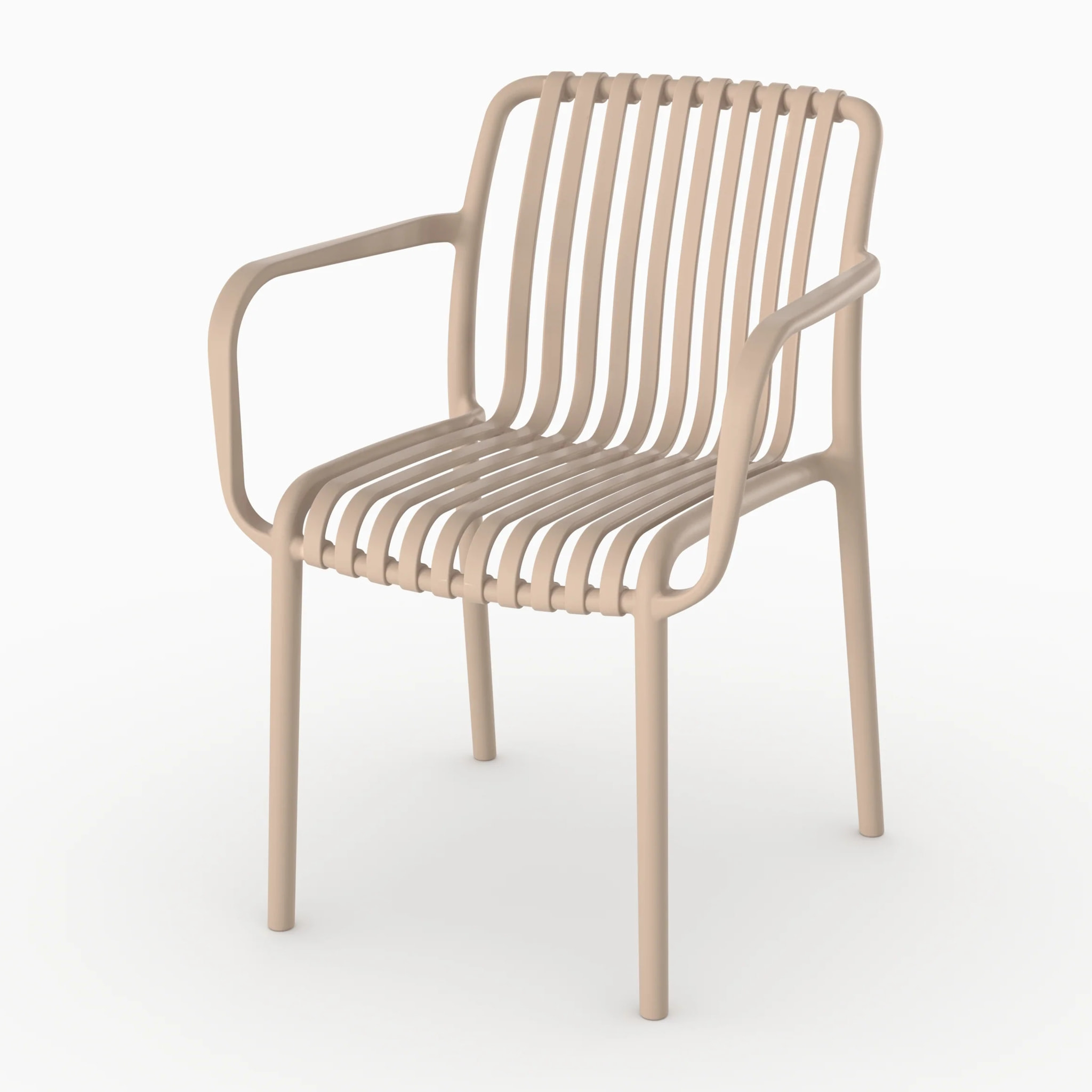 Lot de 2 chaises de jardin empilables en plastique beige - Ivy