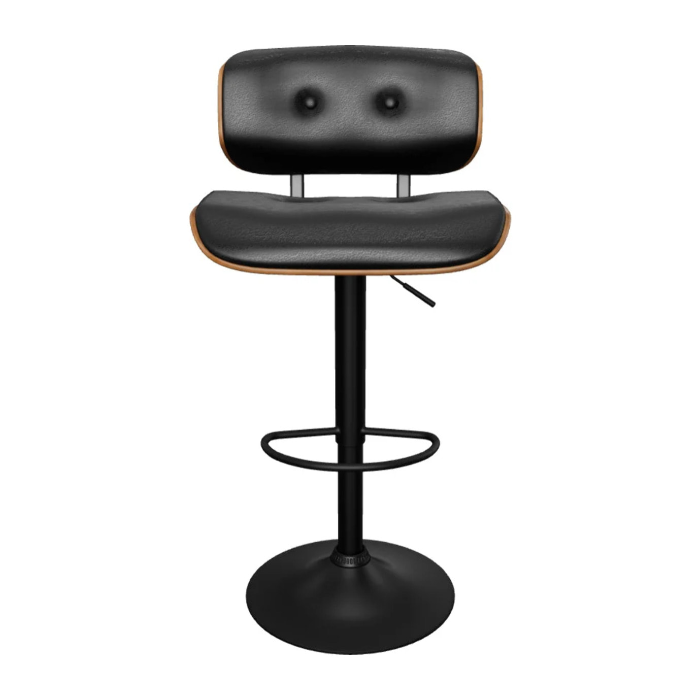 Chaise de bar réglable 65/86 cm en cuir synthétique noir - Melchior