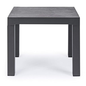 Tavolino da giardino OVIEDO con piano in ceramica e struttura in alluminio antracite, 50×50 cm