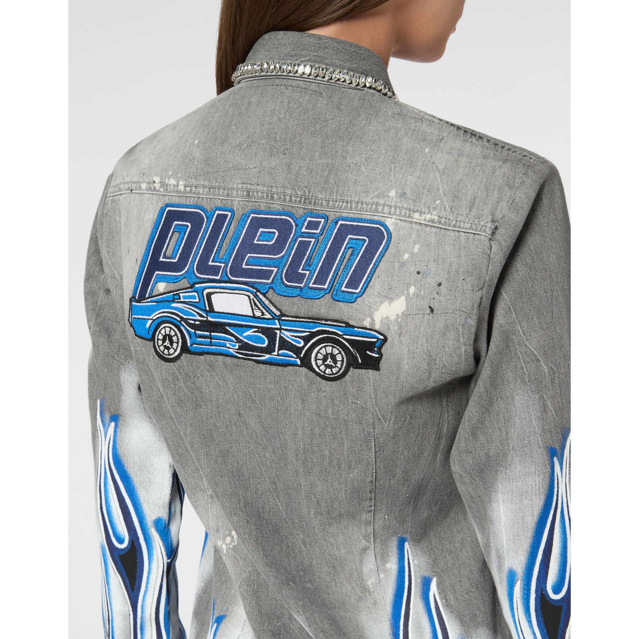 PHILIPP PLEIN Denim Shirt RACING