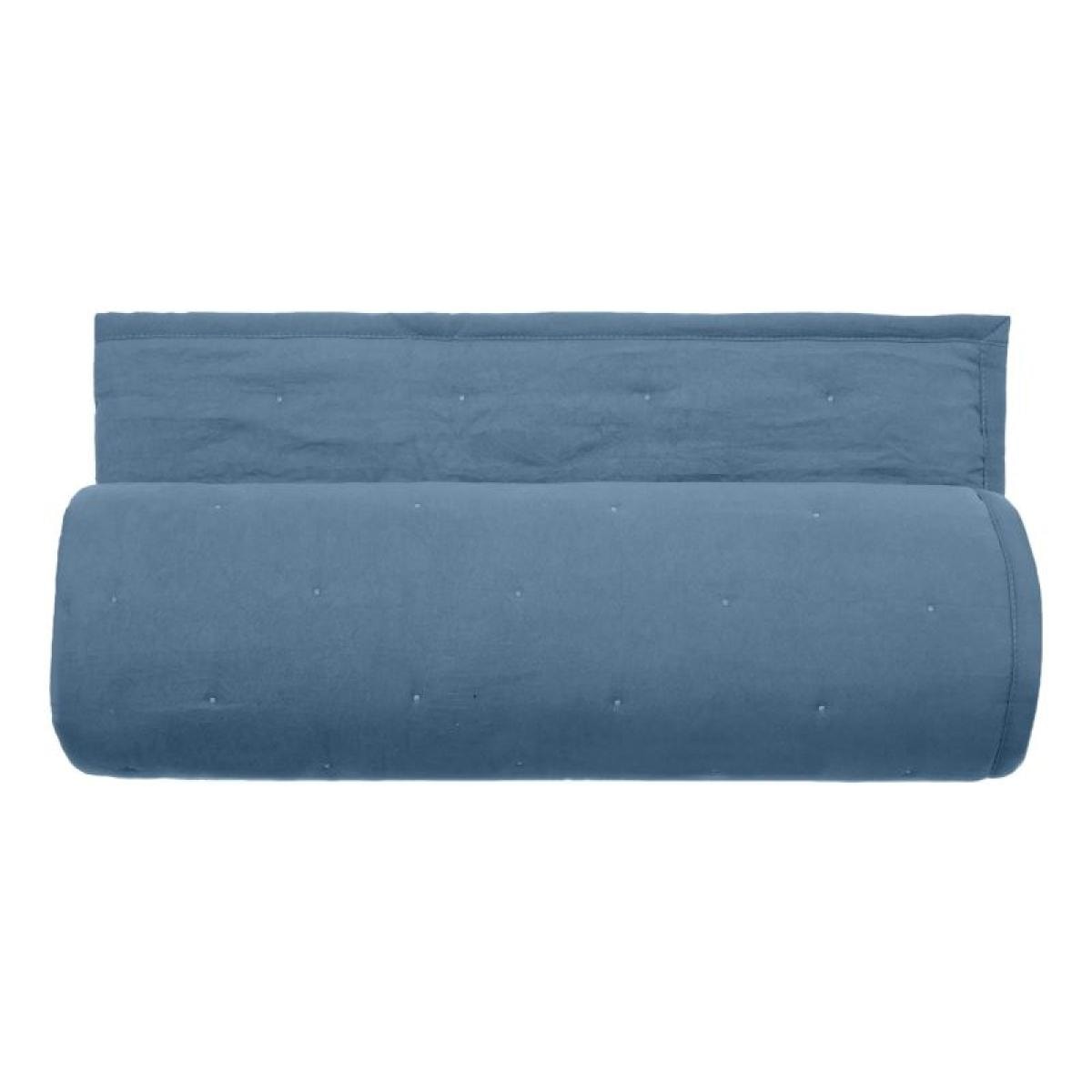 Couvre lit matelassé microfibre lavée ''Céleste'' toutes dimensions Vent du sud - Céleste Bleu Métal