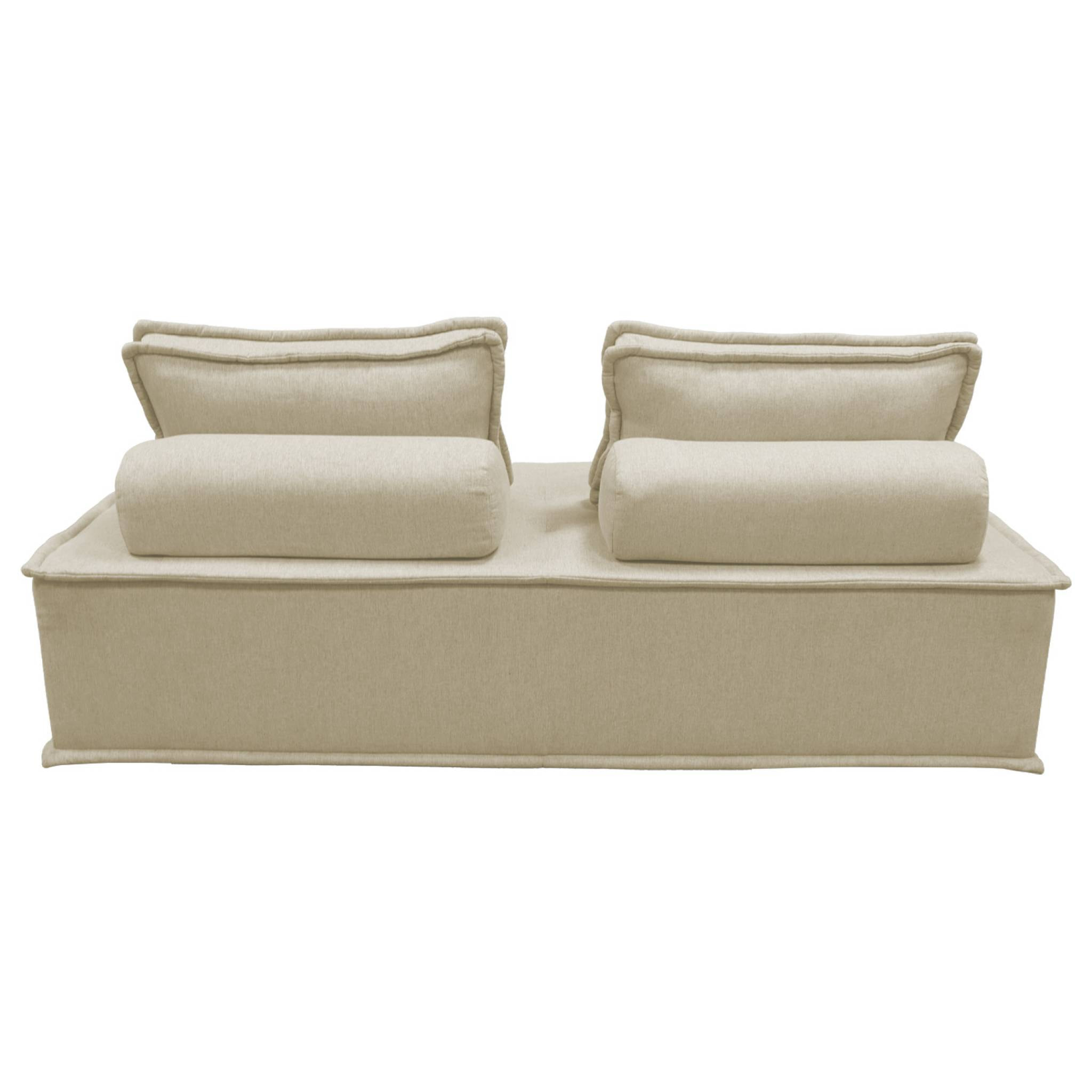 Chauffeuse 2 places pour canapé modulable tissu capitonné beige