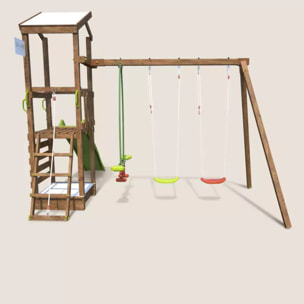 Aire de jeux avec mur d'escalade et portique - HAPPY Swing & Climbing 120