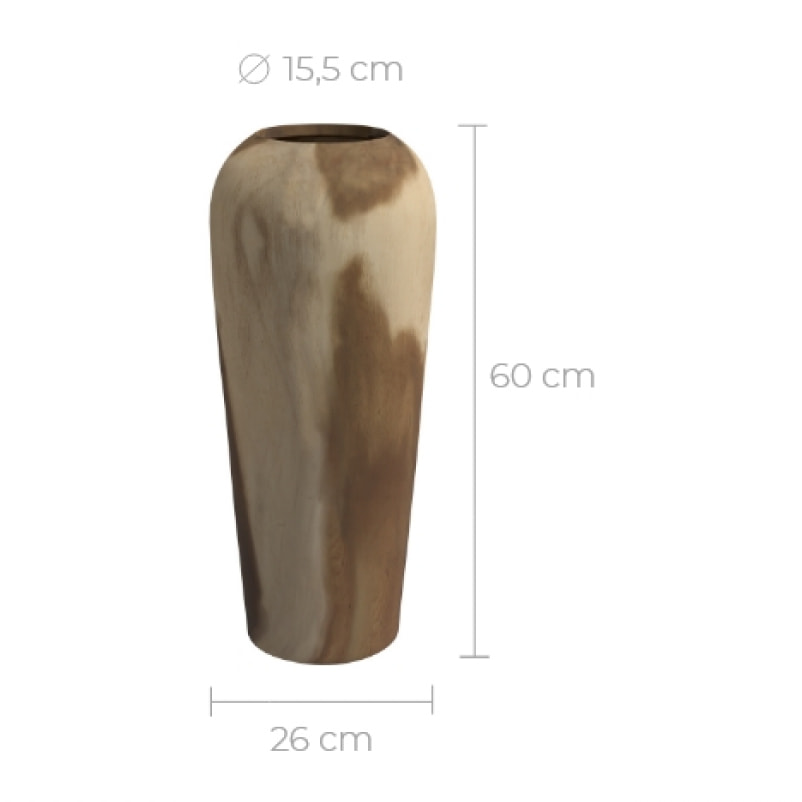 Vase décoratif en bois de suar H60 cm - Makkar