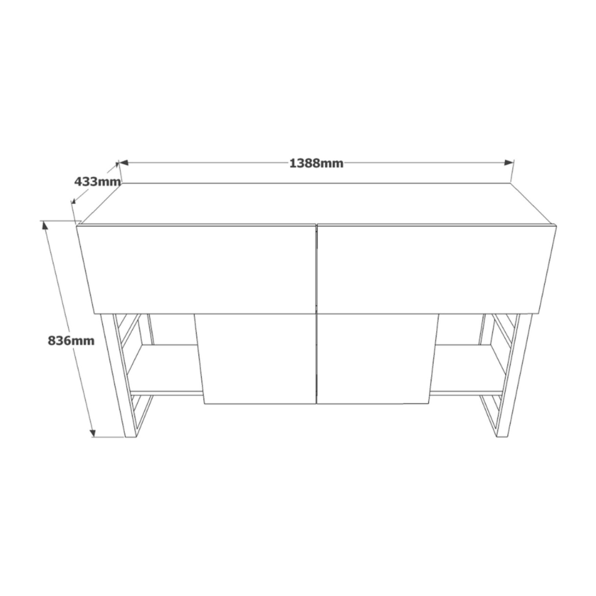 Console avec rangements style industriel BRIA