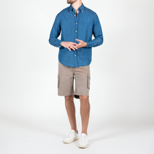 Camicia denim con ricamo logo