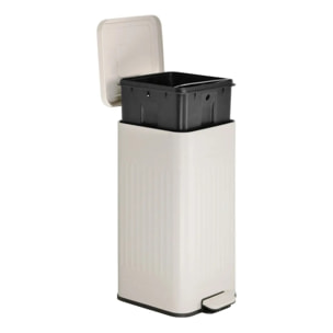 Poubelle Nova avec Pedale 30L Beige 35x27x58 cm
